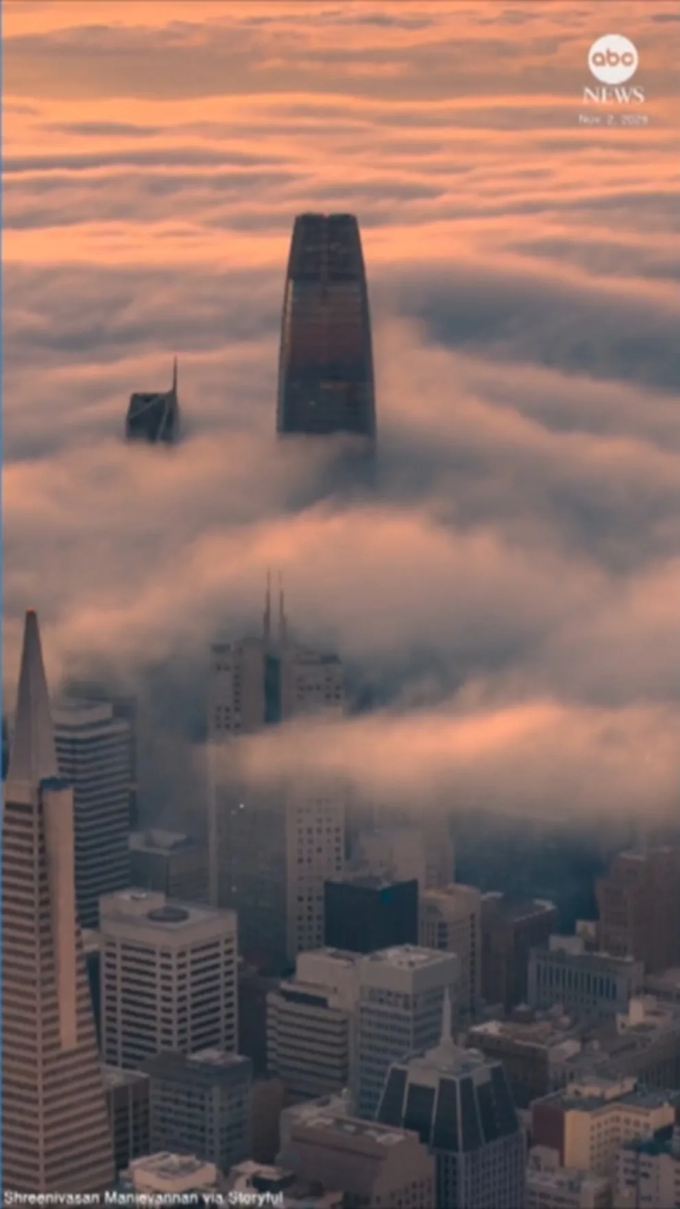 WATCH: Aerial footage shows San Francisco swathed in fog