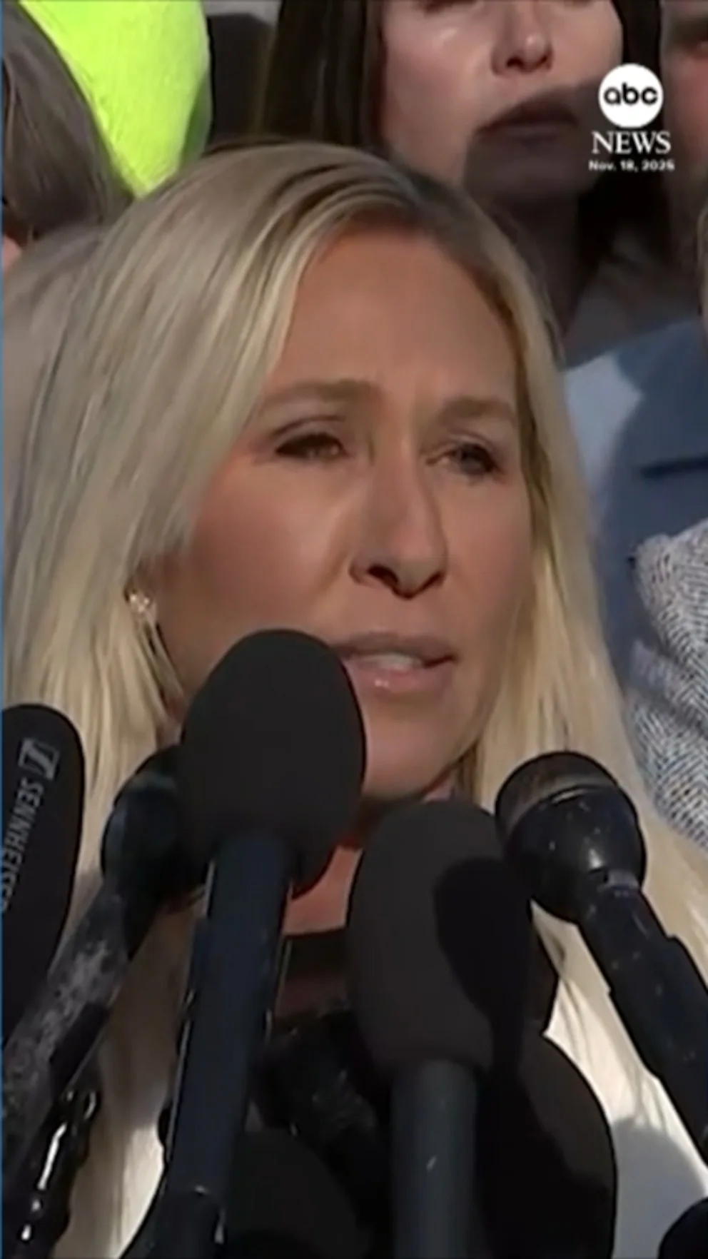 Video Rep. Marjorie Taylor Greene speaks at news conference with Epstein survivors