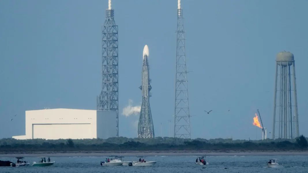 Solar storms delay launch of Blue Origin’s big new rocket with Mars orbiters for NASA