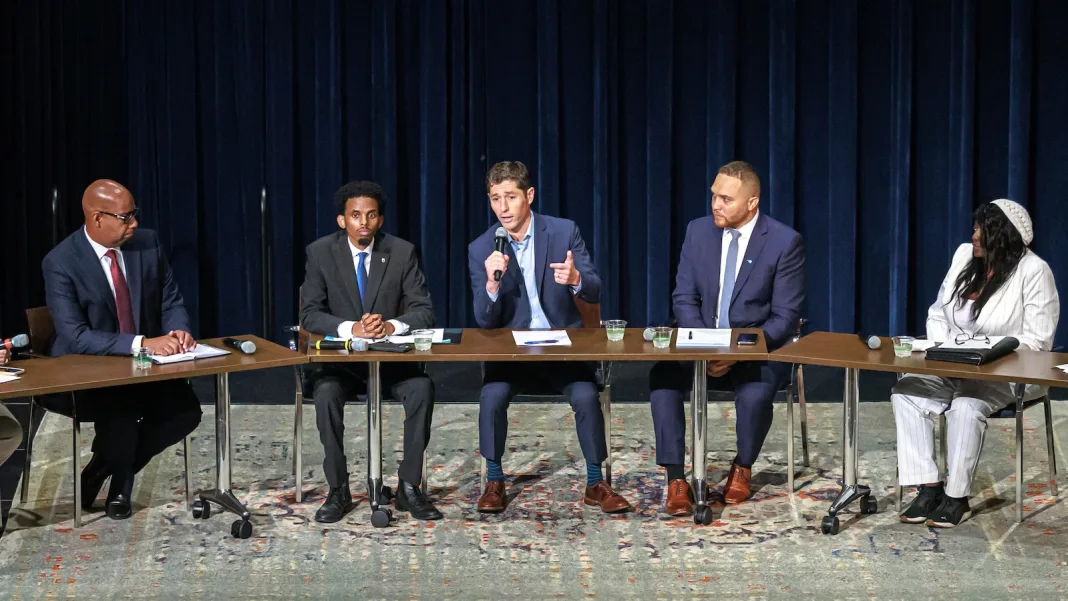 Minneapolis Mayor Jacob Frey seeks to fend off democratic socialist’s challenge in a crowded race