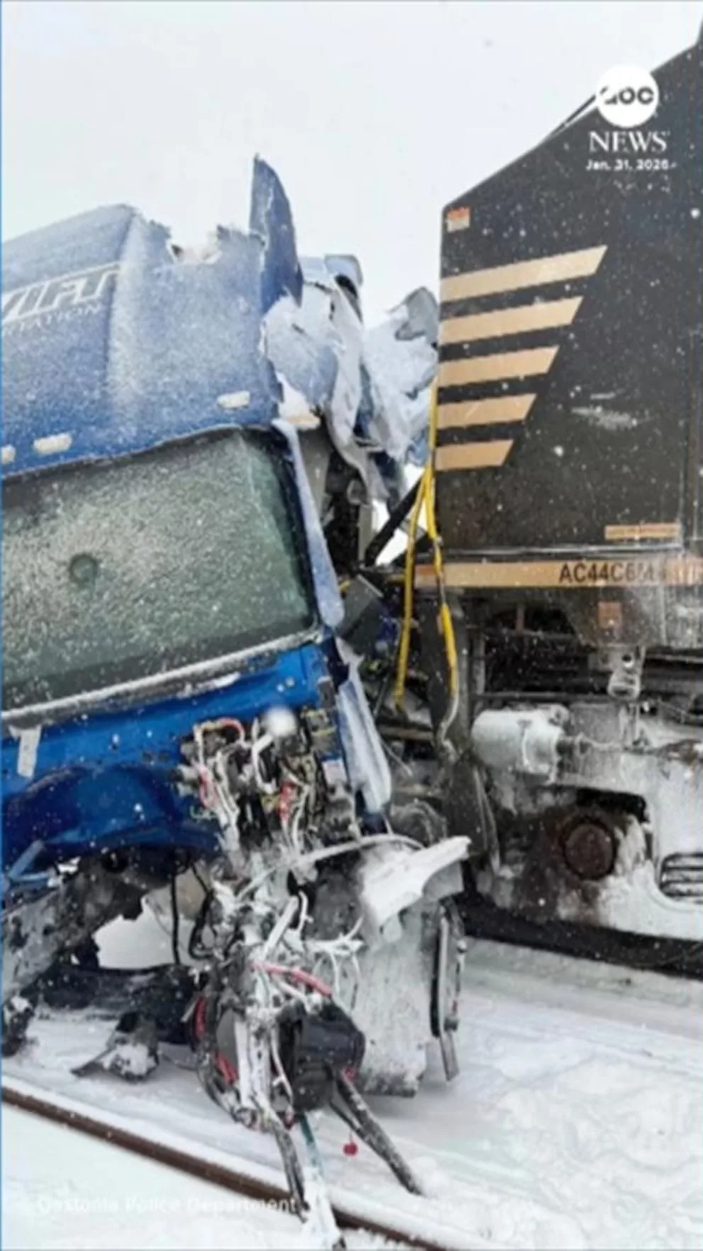 WATCH: Train slams into truck stuck on tracks in North Carolina