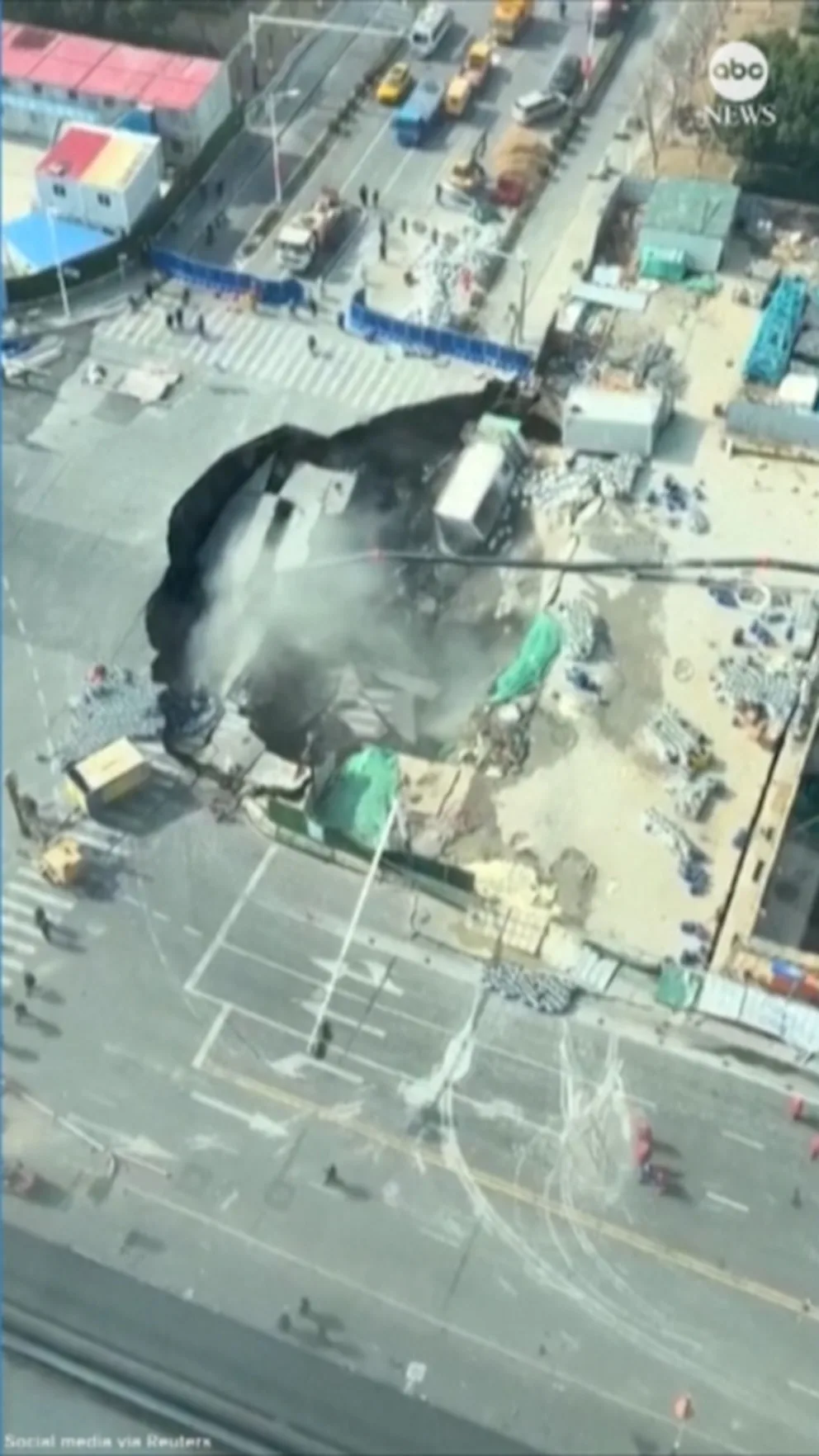 WATCH: Huge sinkhole opens in Shanghai, China