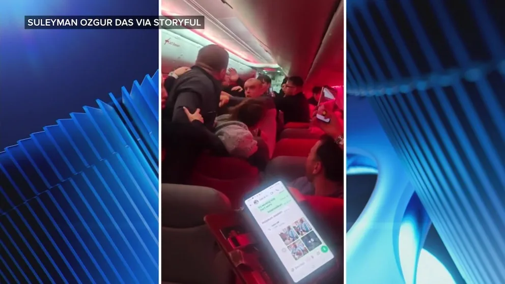 WATCH: 2 passengers banned for life after brawl on plane