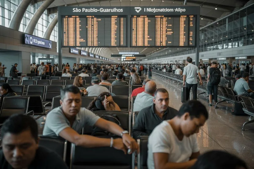 Travellers Stranded at São Paulo-Guarulhos International Airport in São Paulo, Brazil as 153 Flights Are Delayed and 2 Cancelled, Disrupting LATAM, Gol, Azul, and More Across Rio de Janeiro, Brasília, Porto Alegre, and Beyond