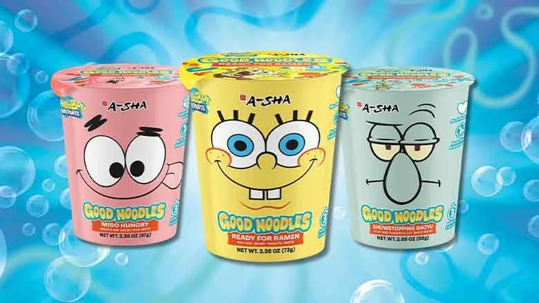 A-Sha Launches SpongeBob-Themed Ramen Cups
