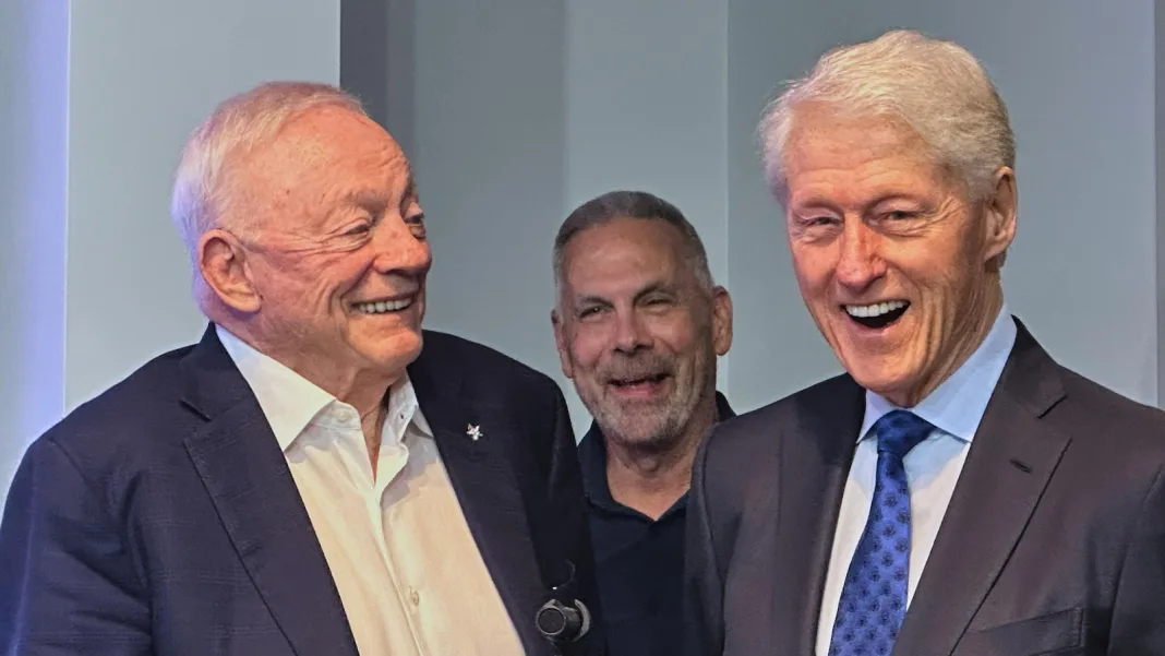 Jerry Jones shares a moment with old friend Bill Clinton as Cowboys prep for NFL draft