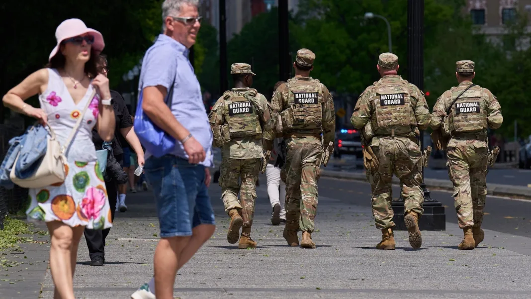 With no end in sight to their deployment, National Guard troops roam Washington