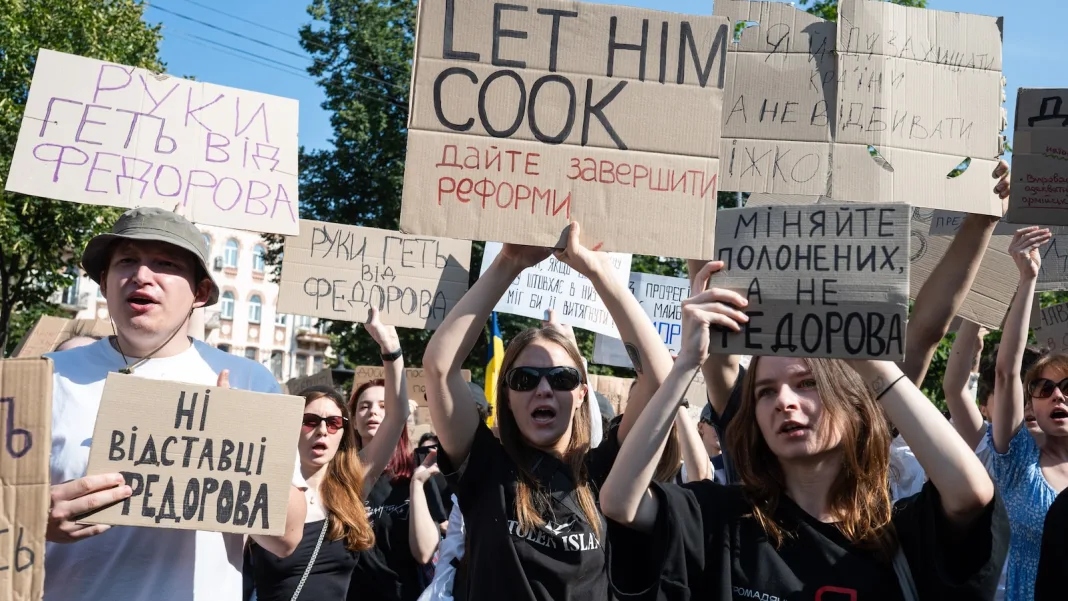 Protesters rally in Kyiv as Zelenskyy moves to oust Ukraine’s defense minister